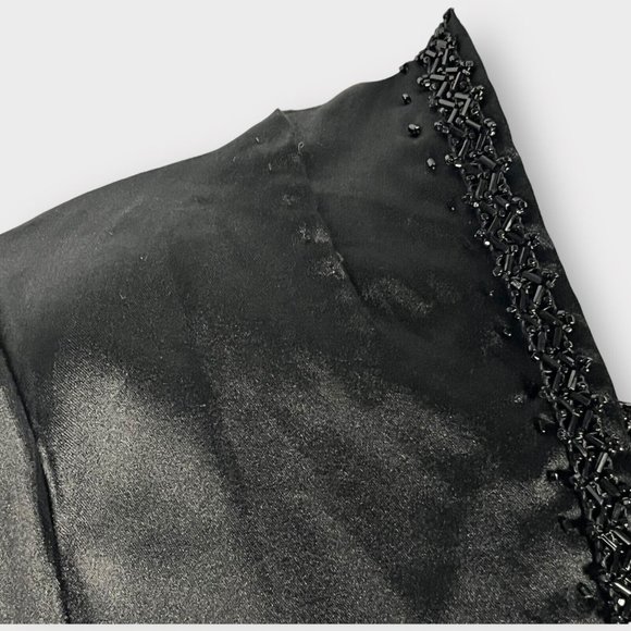 Antique Victorian Fortune Teller Topper Dress Top Black Satin Beaded & Tassels - Picture 5 of 16